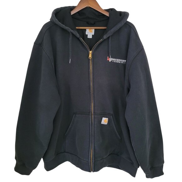 Carhartt Men's Rain Defender Loose Fit Fleece-Lined Sweatshirt Size 2XL Black